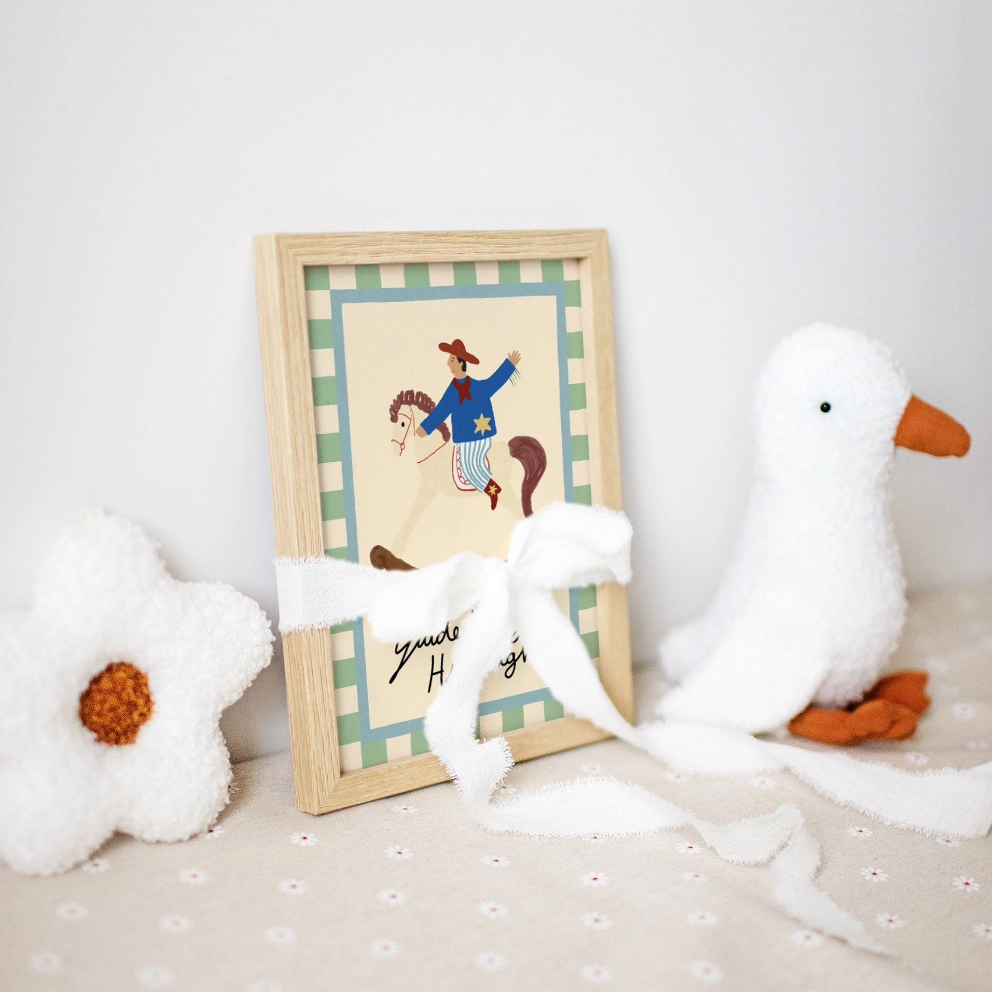 Poster vintage a righe per la cameretta dei bambini