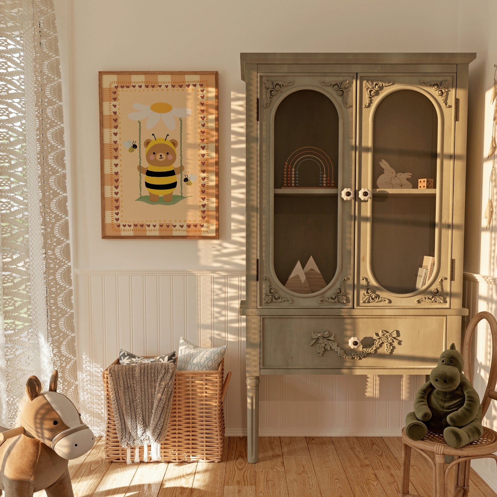 Bee Bear Nursery Print
