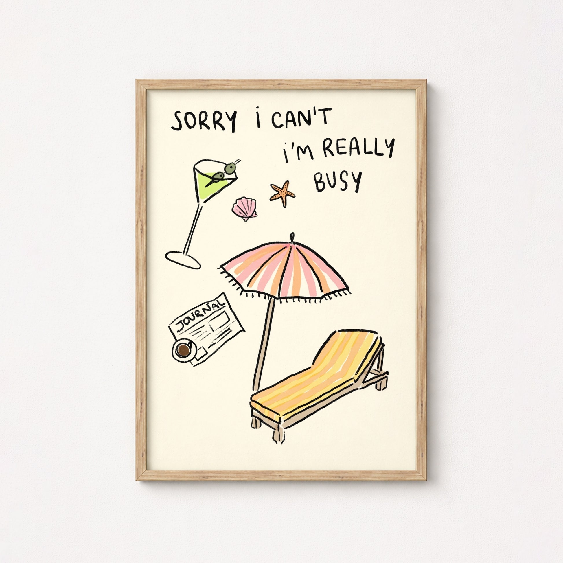 Funny Beach Wall Art – Summer Relax Poster