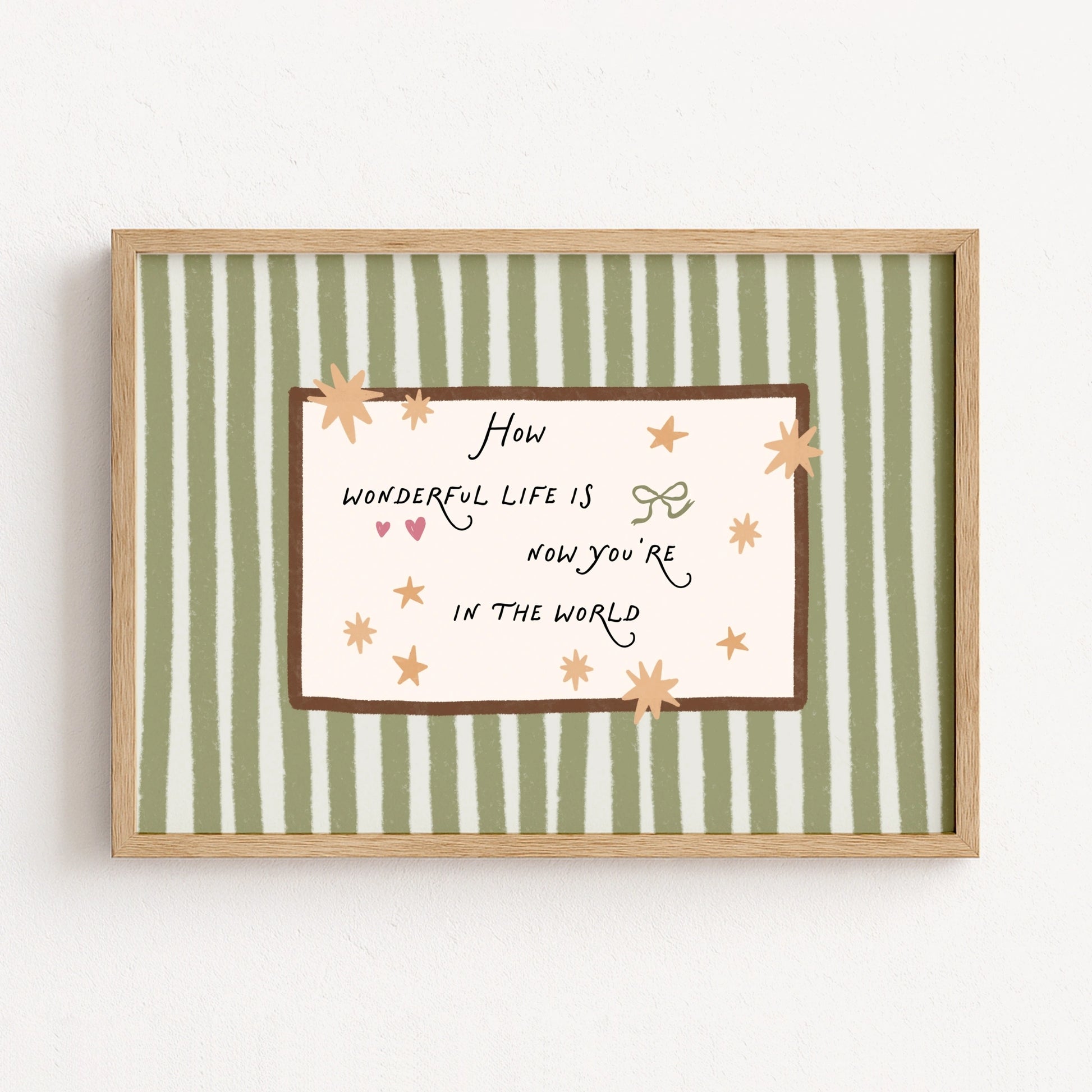 Stampa da parete con citazione per bebè