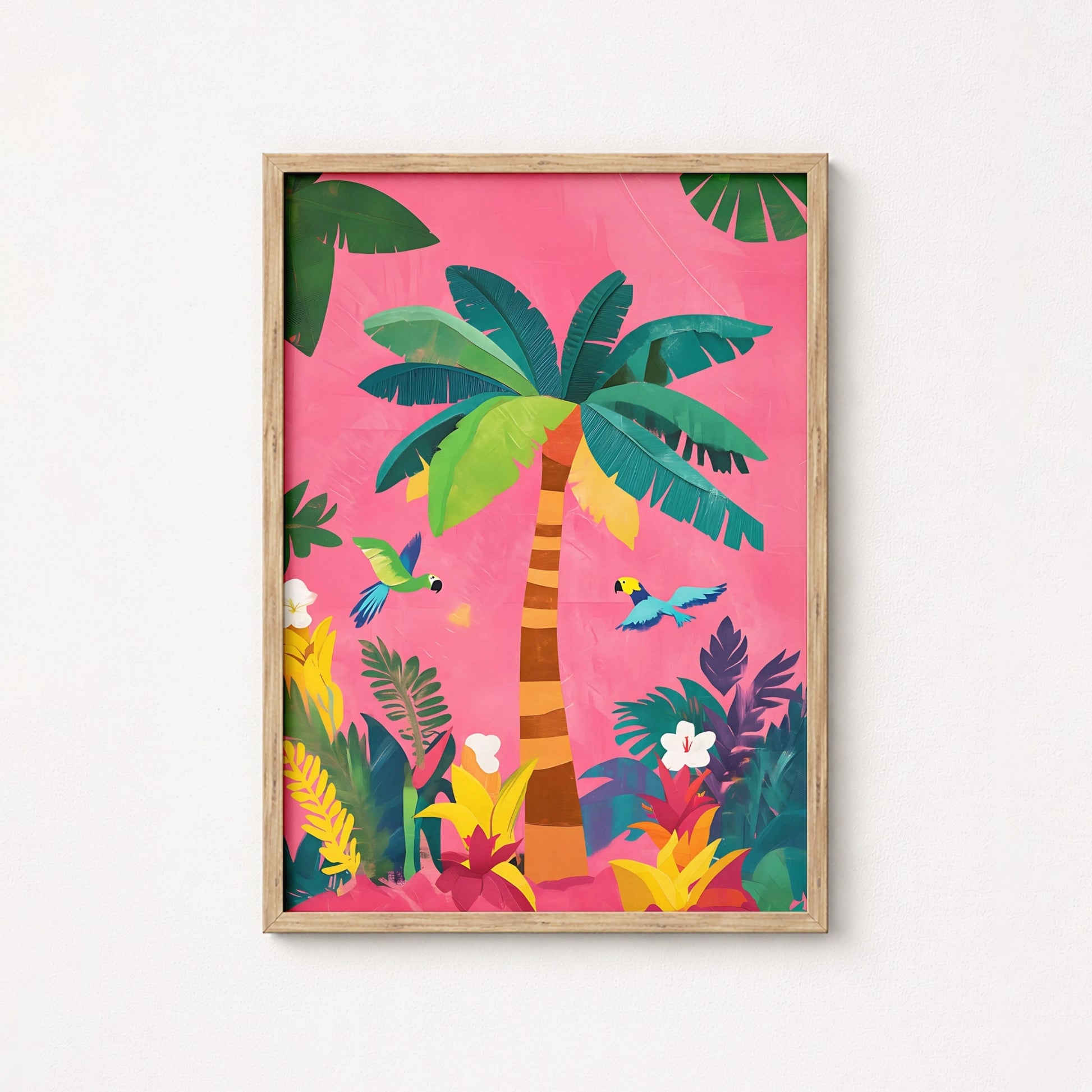 Tropical Palm Tree Wall Art – Colorful Jungle Printable