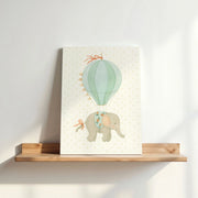 Elephant Hot Air Balloon – Nursery & Kids Canvas Wall Art