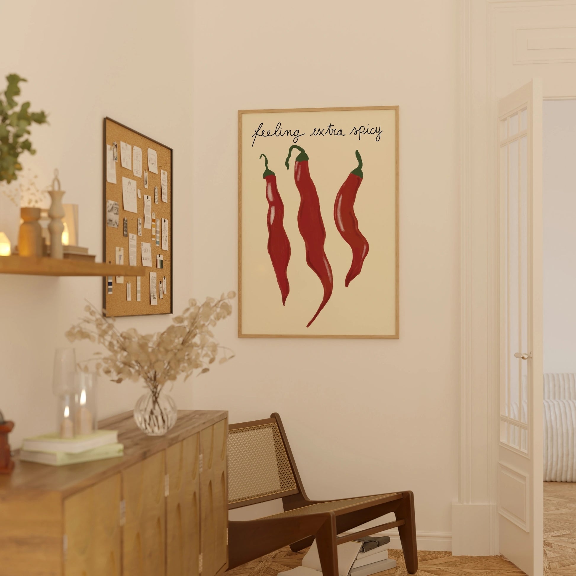 Decorazione murale per la tavola da pranzo italiana – Stampa di pasta, vino e cucina