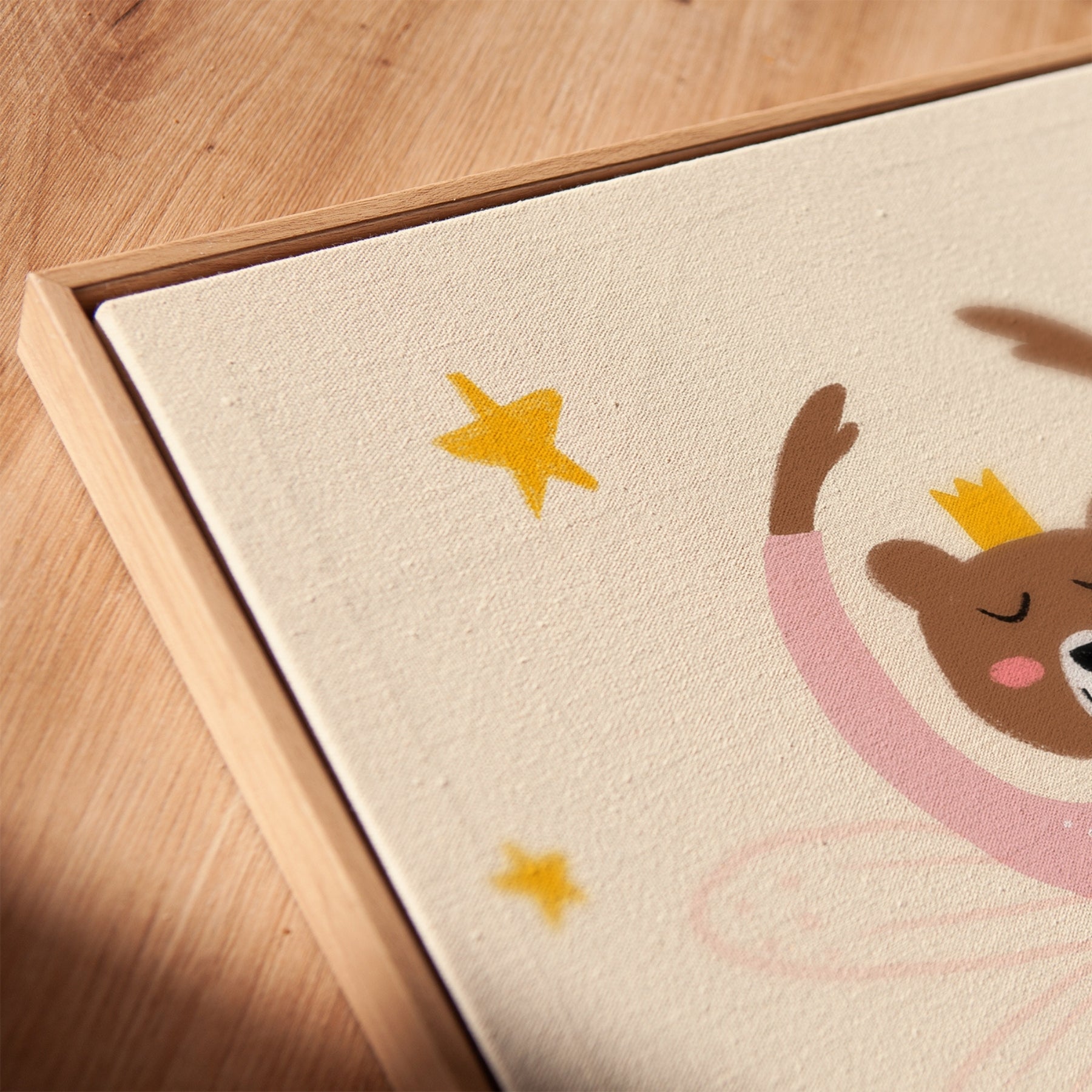 Quadro su tela con orsetto fatato e ballerina