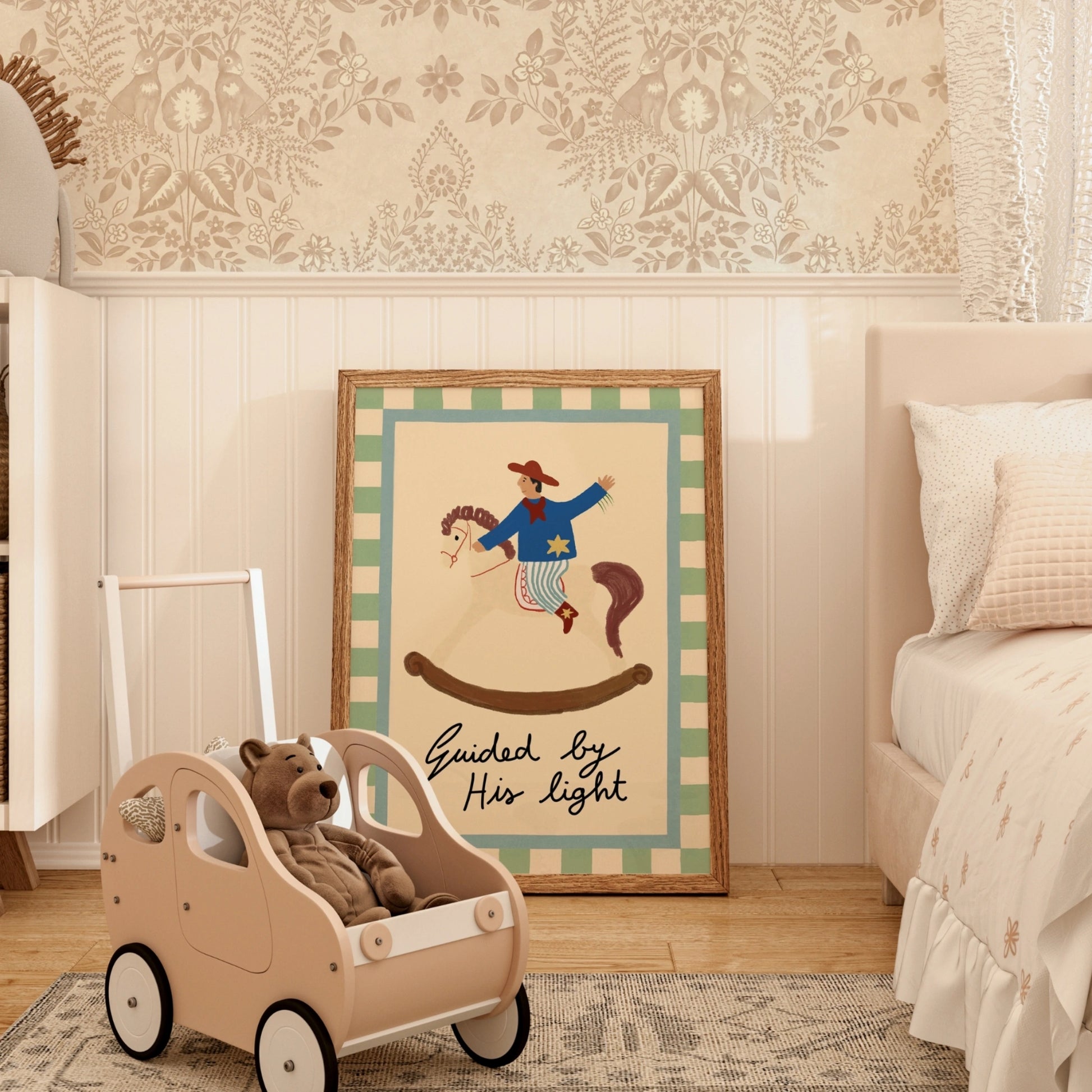 Poster vintage a righe per la cameretta dei bambini