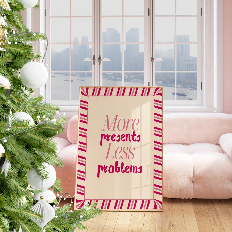 More Presents Less Problems – Preppy Candy Cane Decor