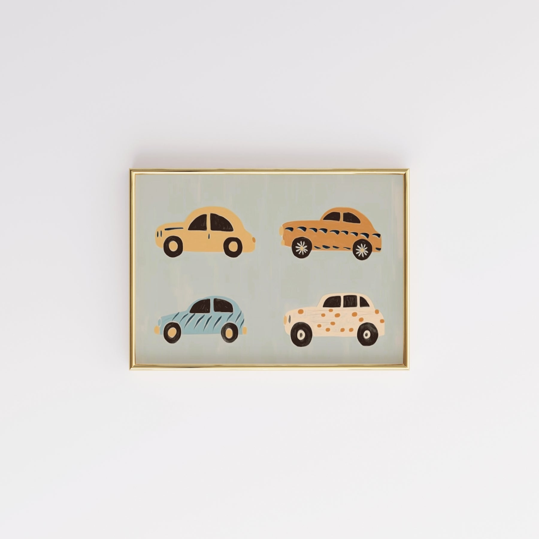 Stampa per bambini con auto colorate – Simpatica decorazione murale con veicoli per bambini