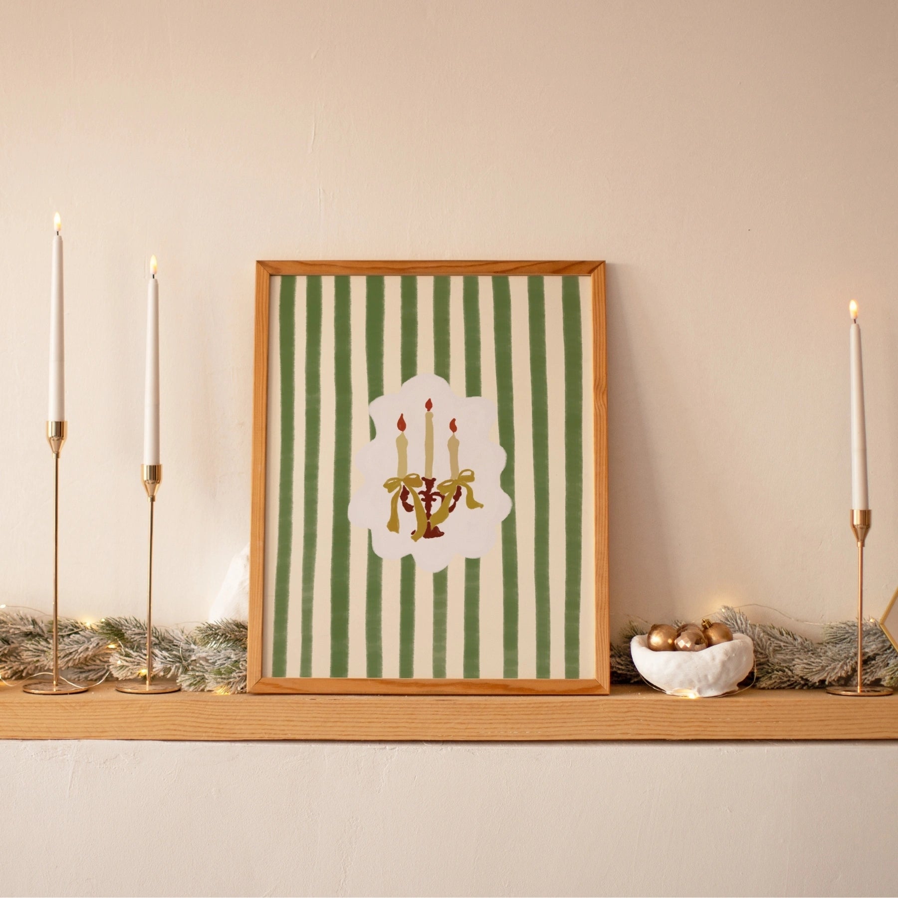 Christmas Candle Wall Art