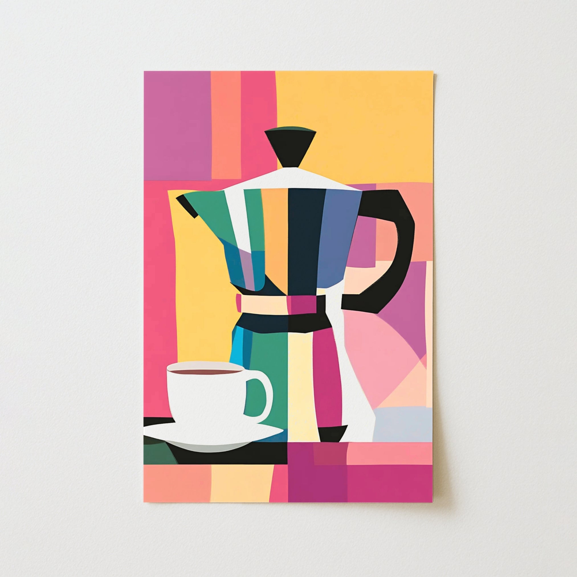 Moka Coffee Wall Art – Colorful Kitchen Print, Kitchen Wall Decor