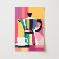 Moka Coffee Wall Art – Colorful Kitchen Print, Kitchen Wall Decor