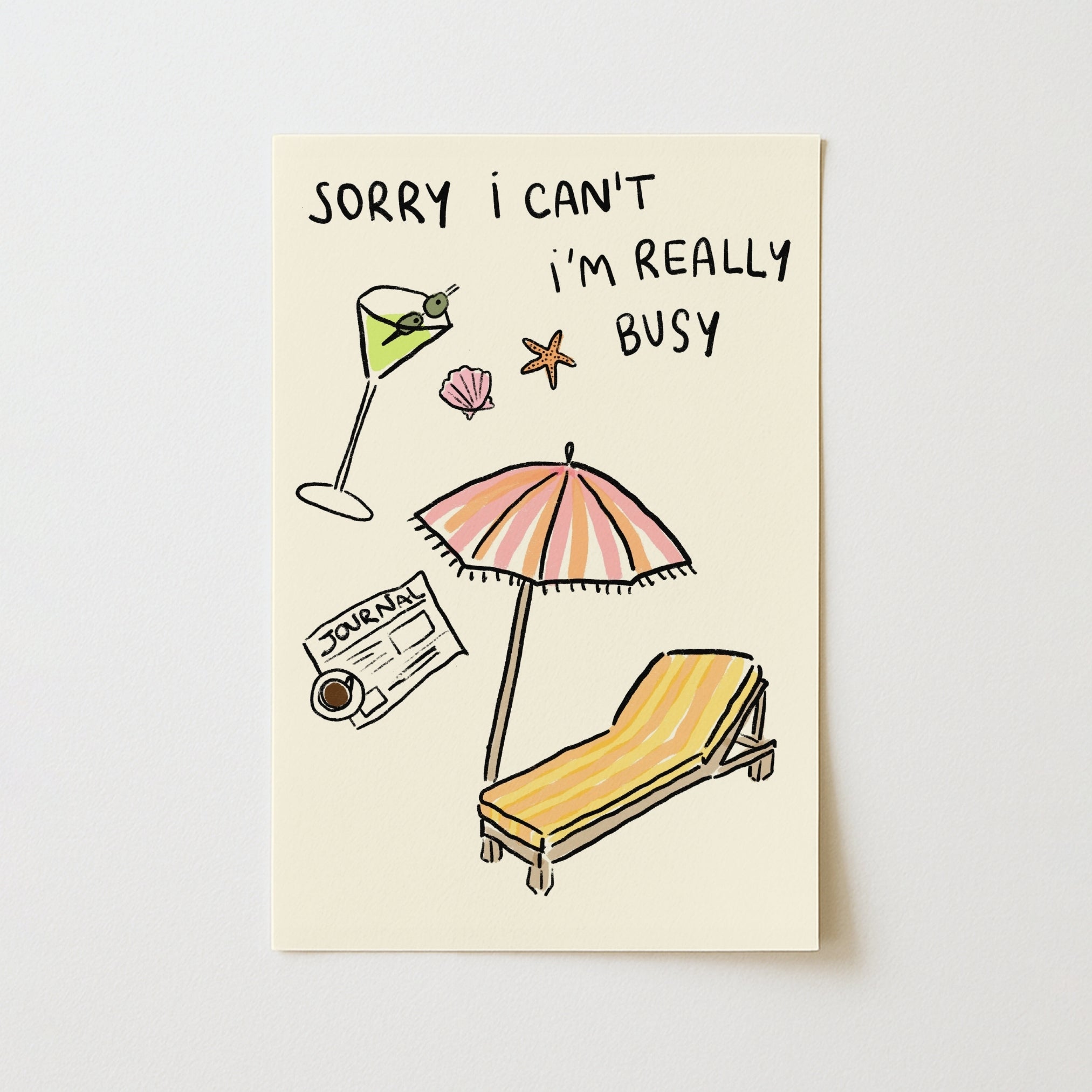 Funny Beach Wall Art – Summer Relax Poster