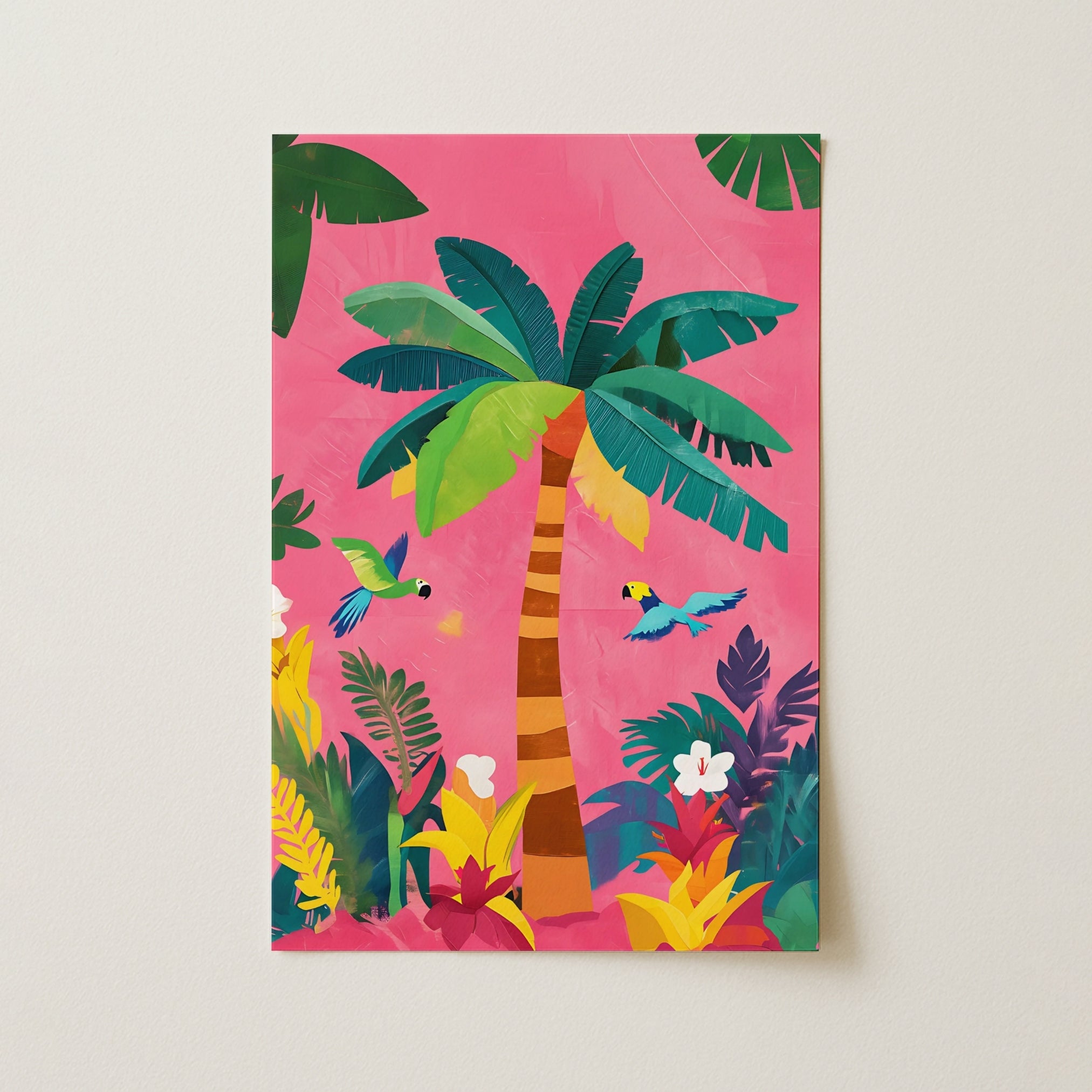 Tropical Palm Tree Wall Art – Colorful Jungle Printable