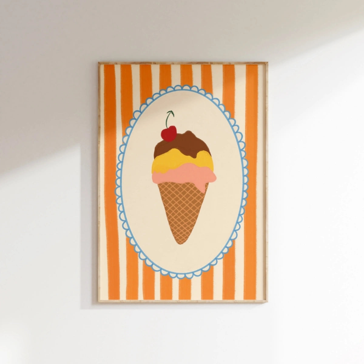 Ice Cream Wall Art, Coastal Wall Decor