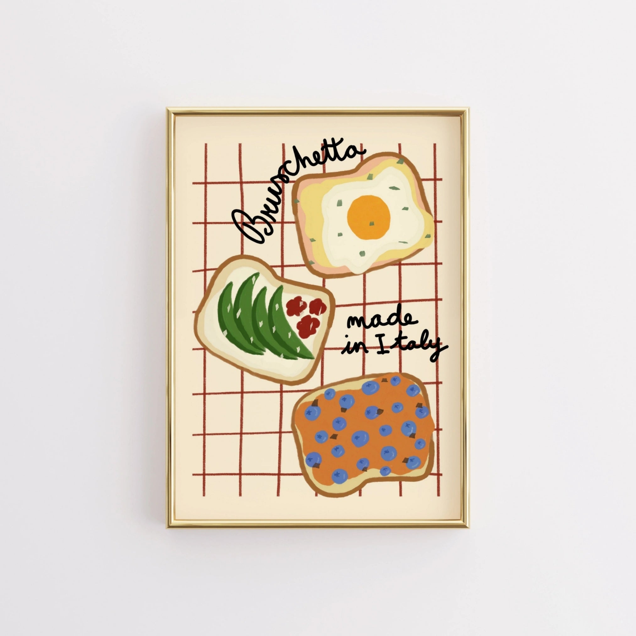 Decorazione murale per la tavola da pranzo italiana – Stampa di pasta, vino e cucina