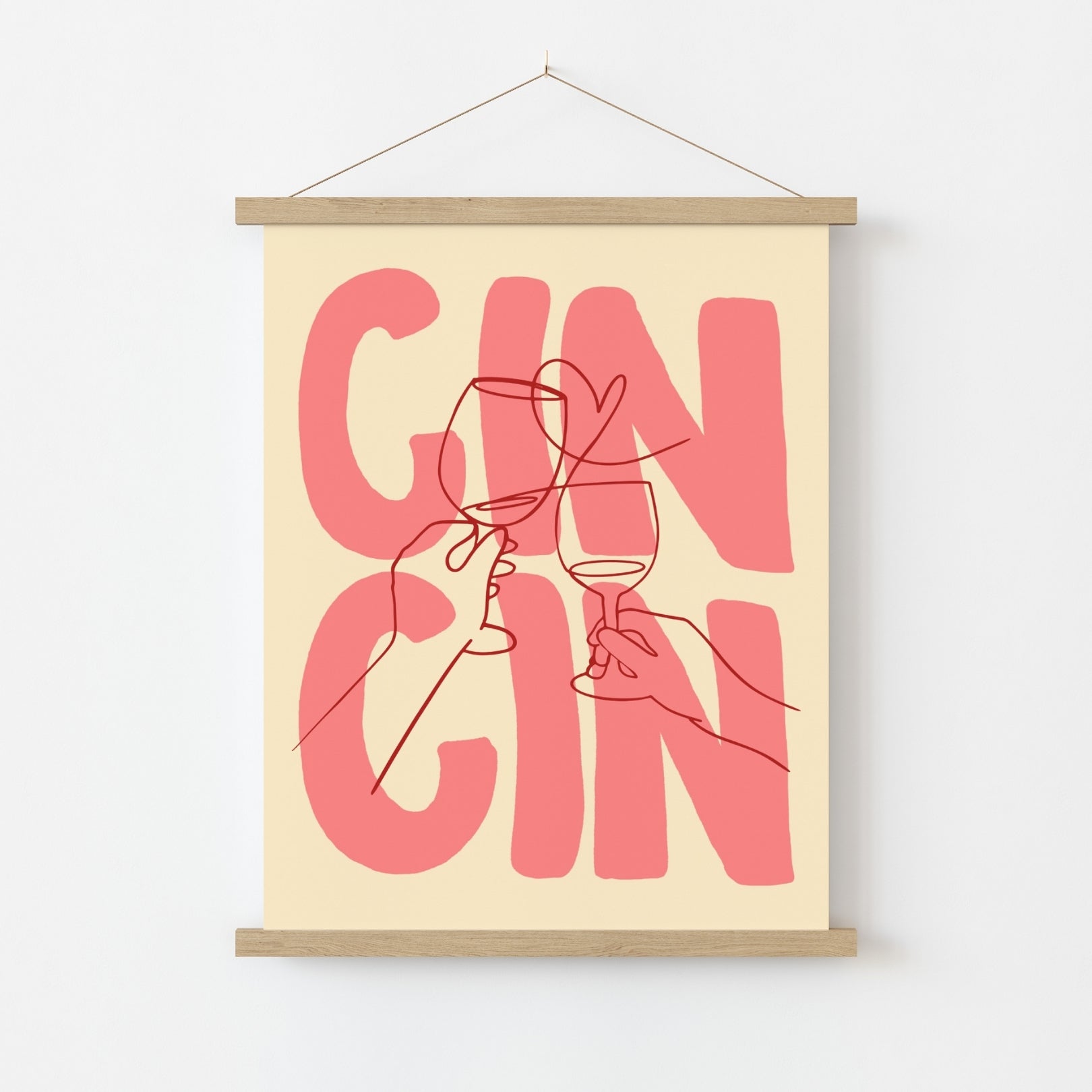 Cin Cin Wall Art – Modern Wine Cheers Print