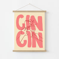 Cin Cin Wall Art – Modern Wine Cheers Print