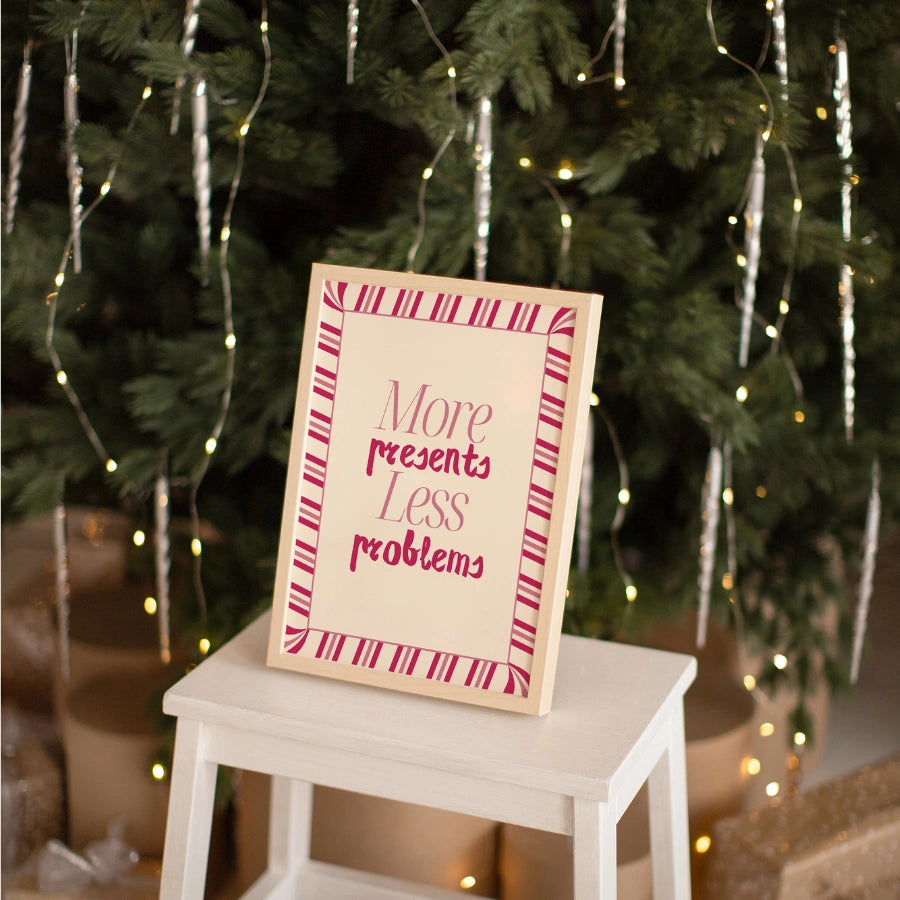 More Presents Less Problems – Preppy Candy Cane Decor