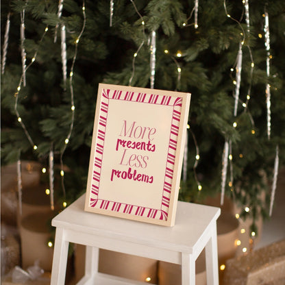 More Presents Less Problems – Preppy Candy Cane Decor