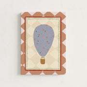 Blue Floral Hot Air Balloon – Nursery & Kids Canvas Wall Art