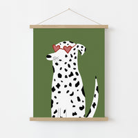 Dalmatien avec des lunettes en forme de cœur – Imprimé chien amusant pour chambre d'enfant