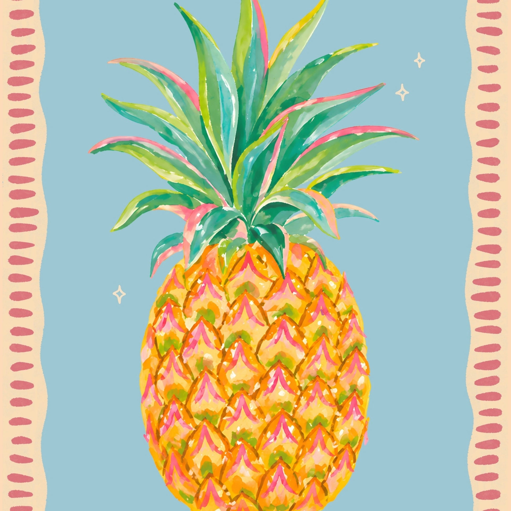 Pineapple Wall Art, Coastal Wall Decor