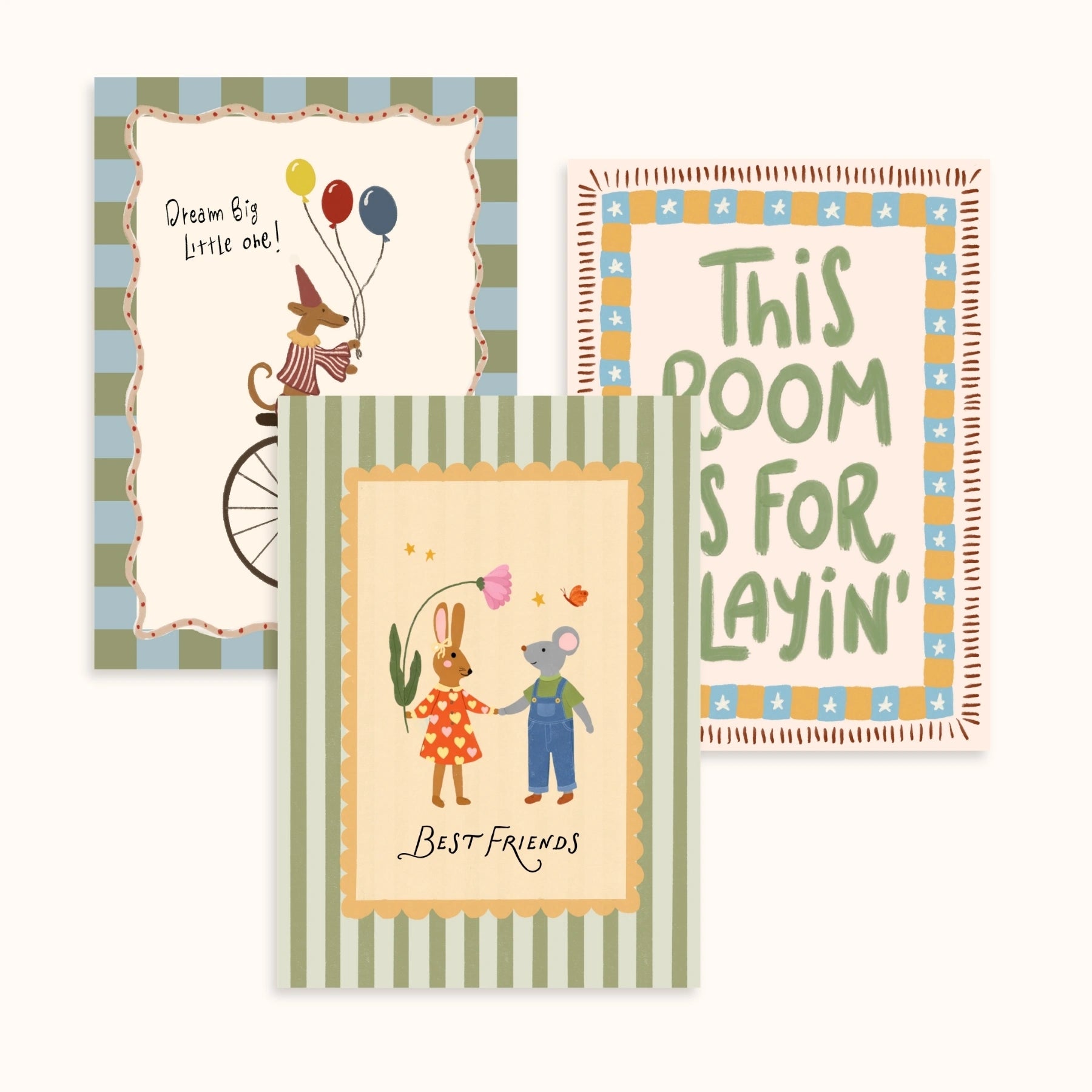 Pastel Nursery Wall Art Set of 3