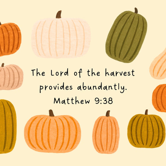 Autumn Christian Print with Pumpkins - Faith Inspired Bible Verse