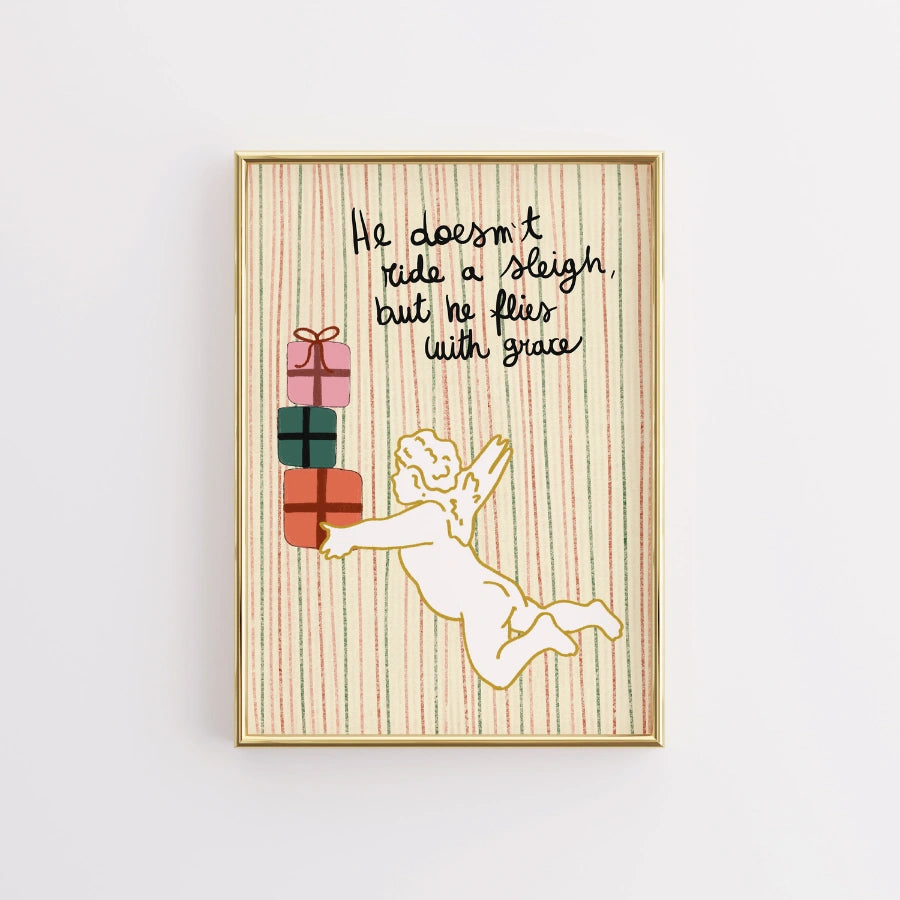 Christmas Angel Wall Art – Graceful Holiday Quote Poster