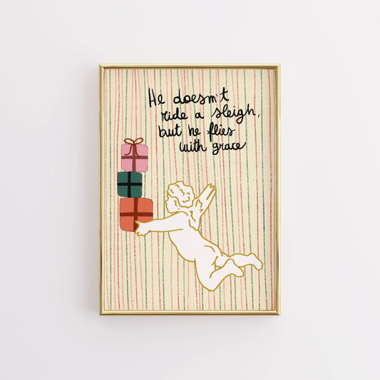 Christmas Angel Wall Art – Graceful Holiday Quote Poster