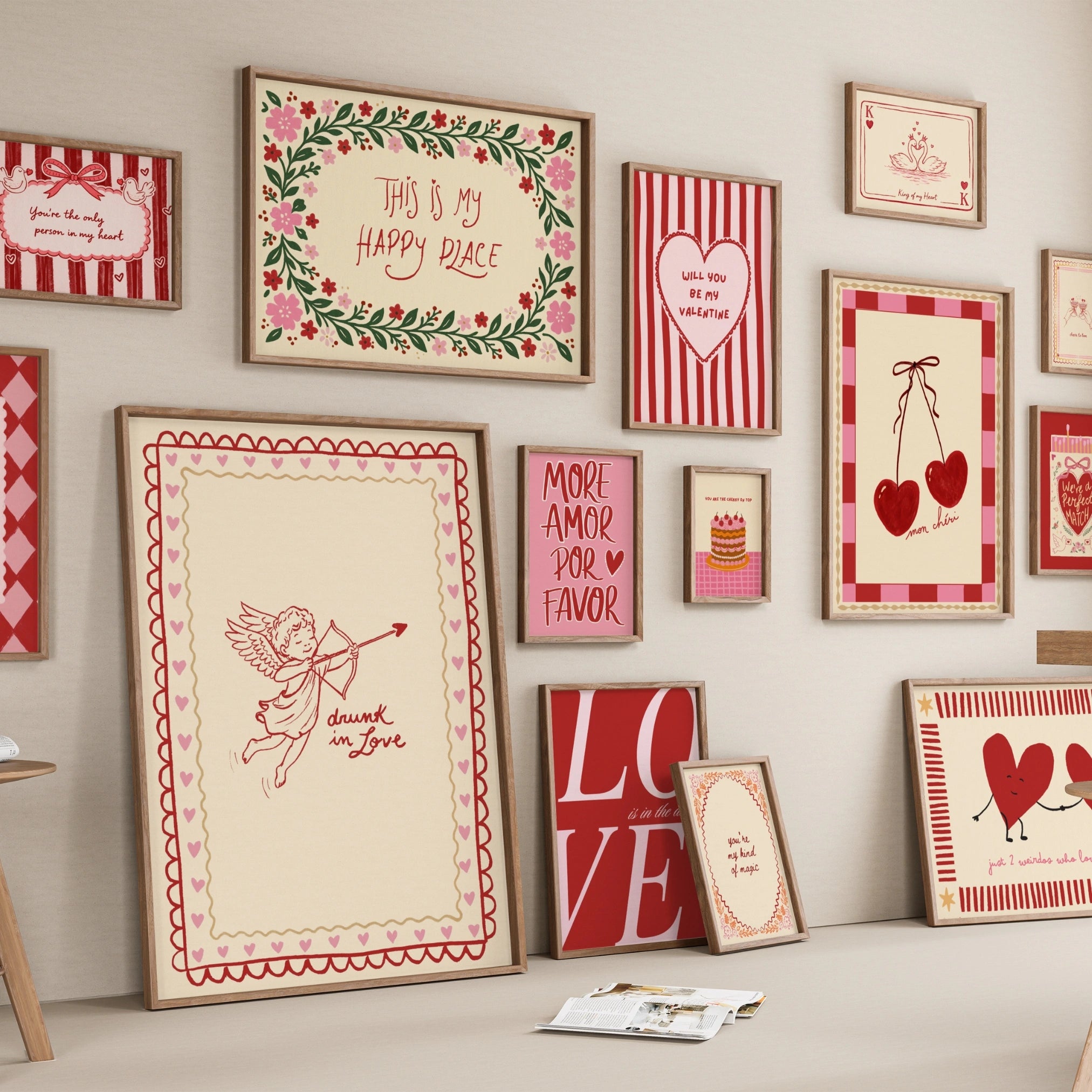 Ensemble de 16 impressions pour la Saint-Valentin