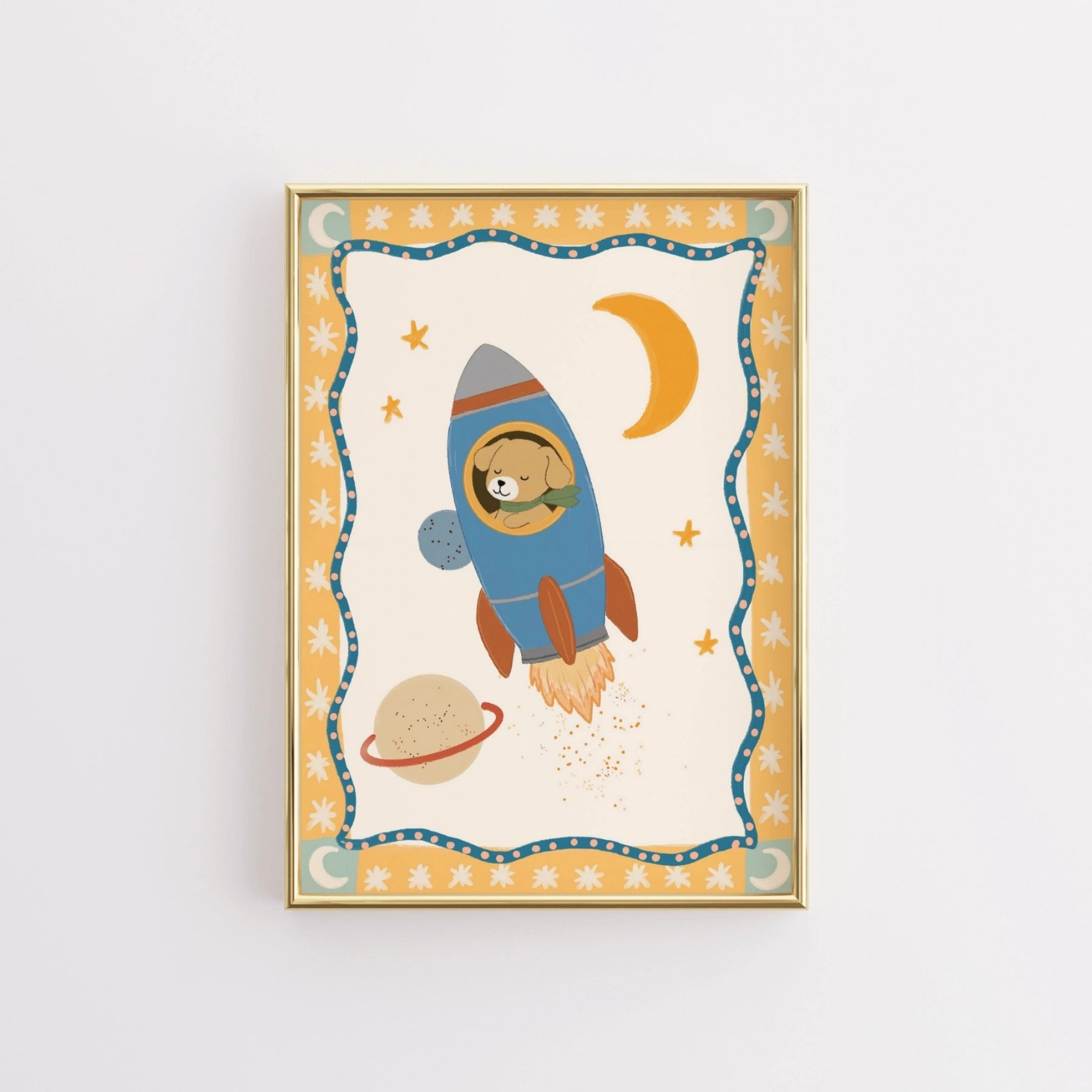 Stampa da parete per cameretta con razzo