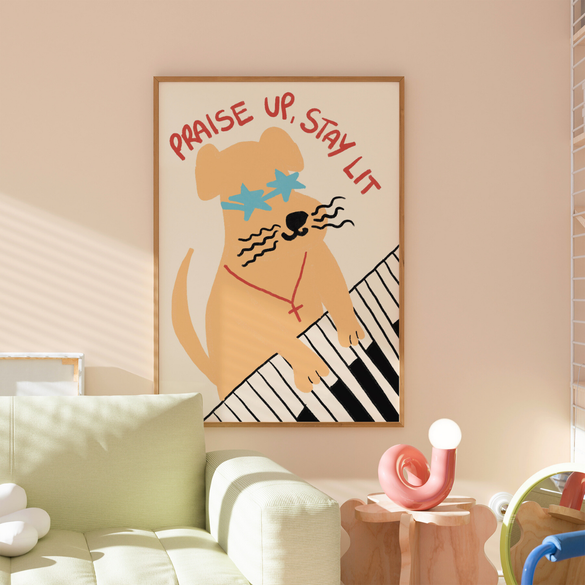 Praise Up Stay Lit Print – Funny Christian Art
