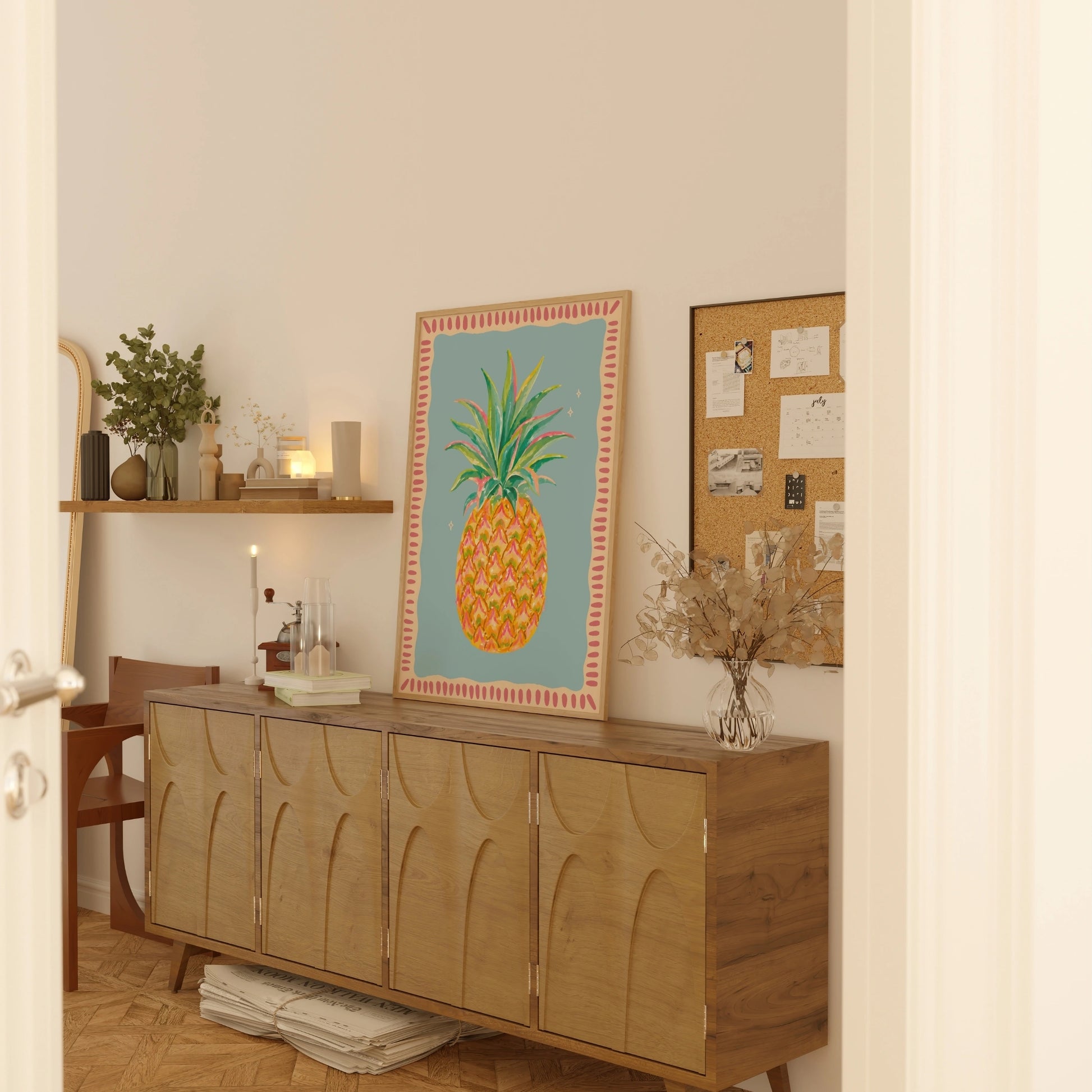 Pineapple Wall Art, Coastal Wall Decor