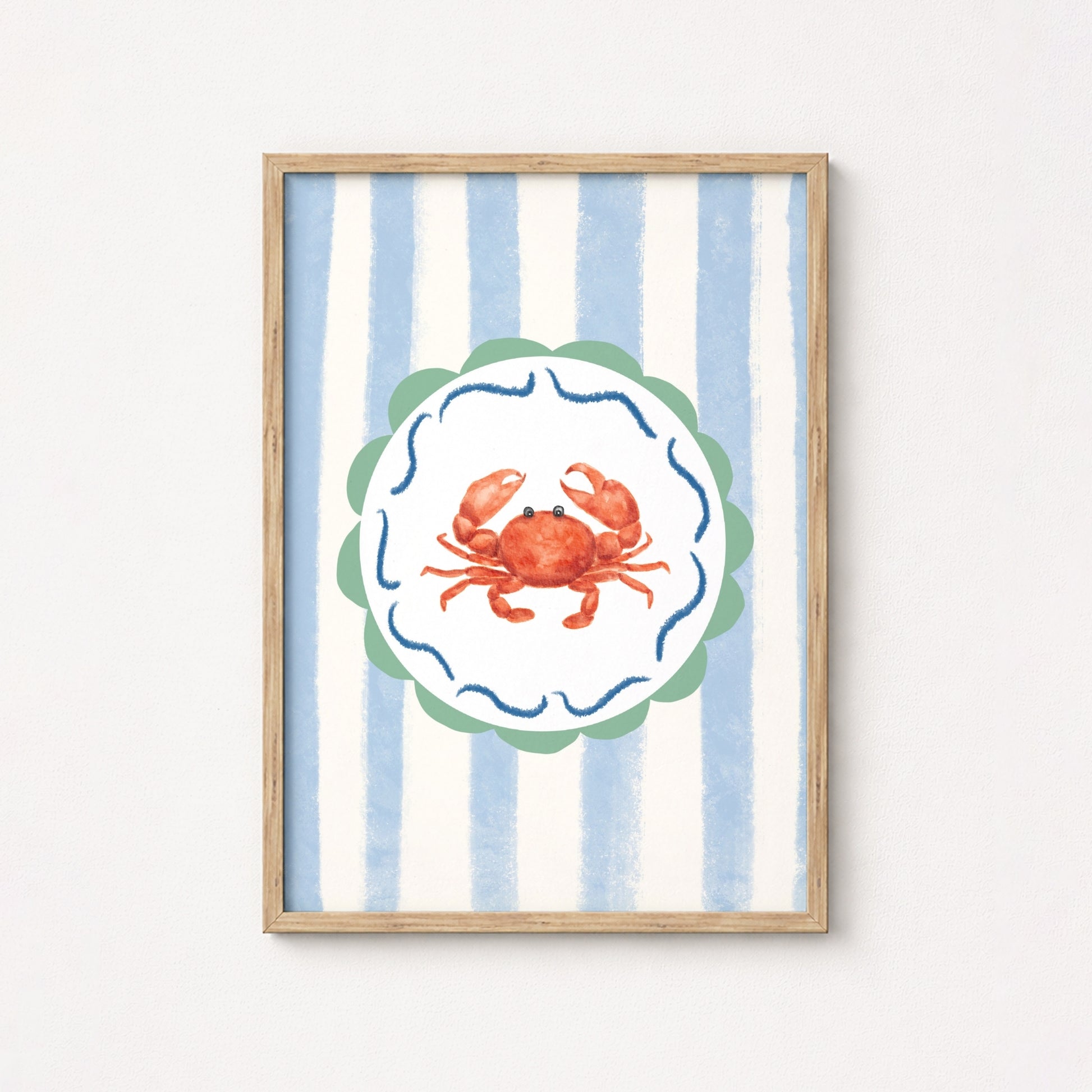 Crab Coastal Wall Art - Summer Beach Print
