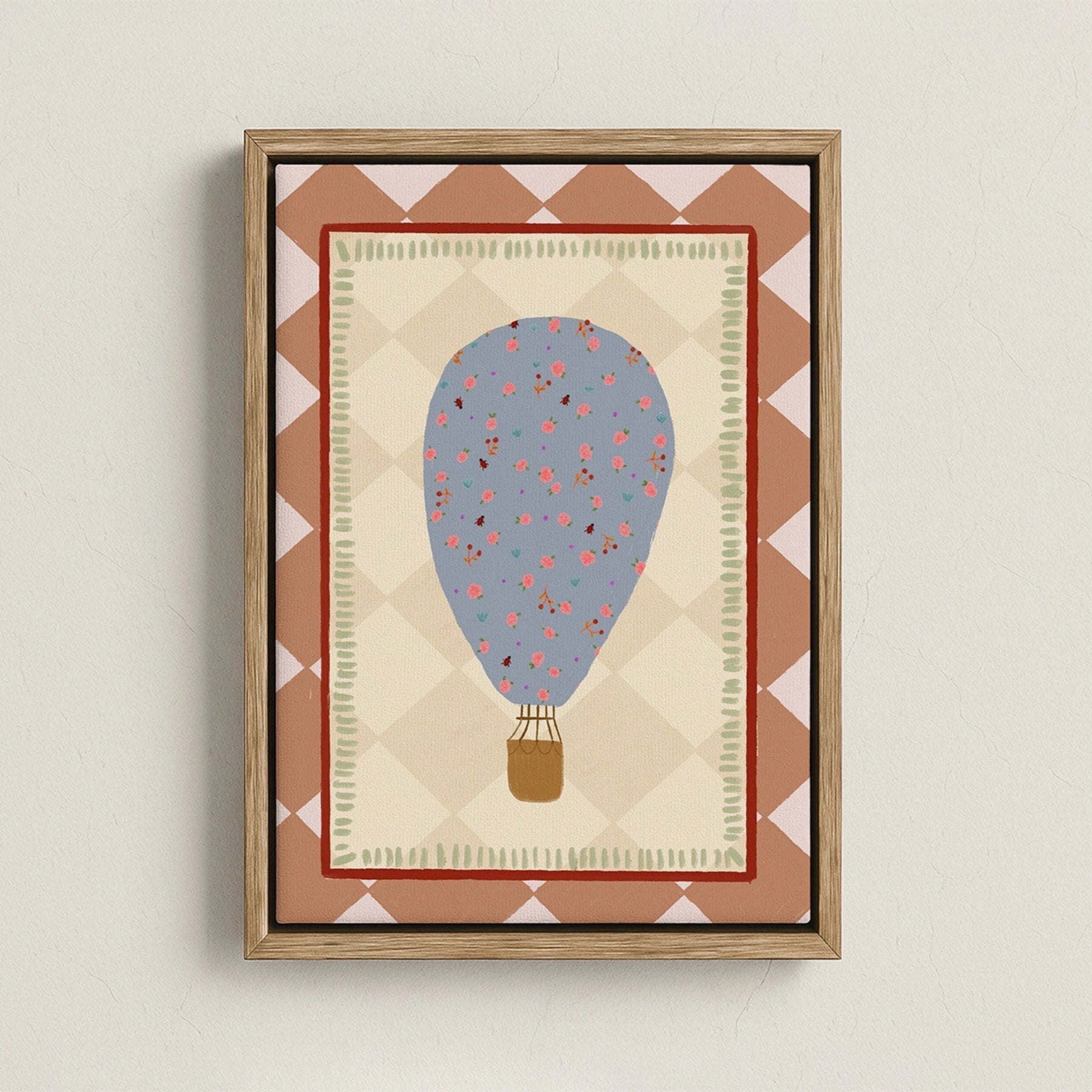 Floral Hot Air Balloon Canvas Print