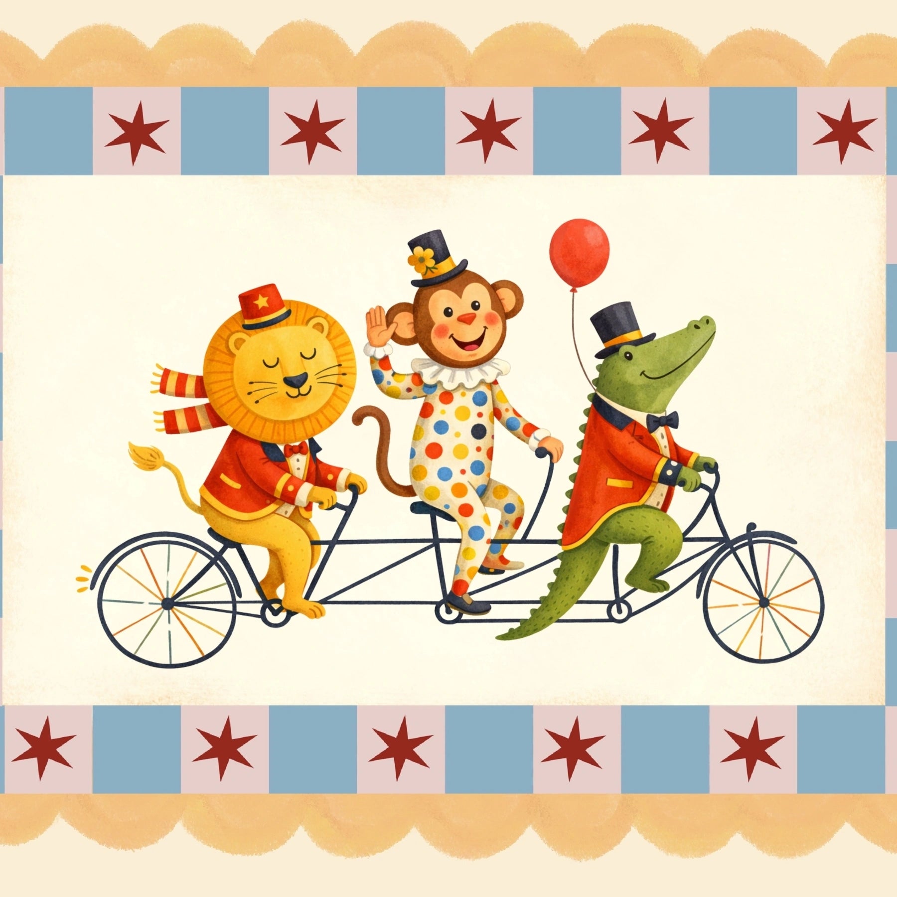 Circus Animal Parade Nursery Print, Circus Nursery Decor
