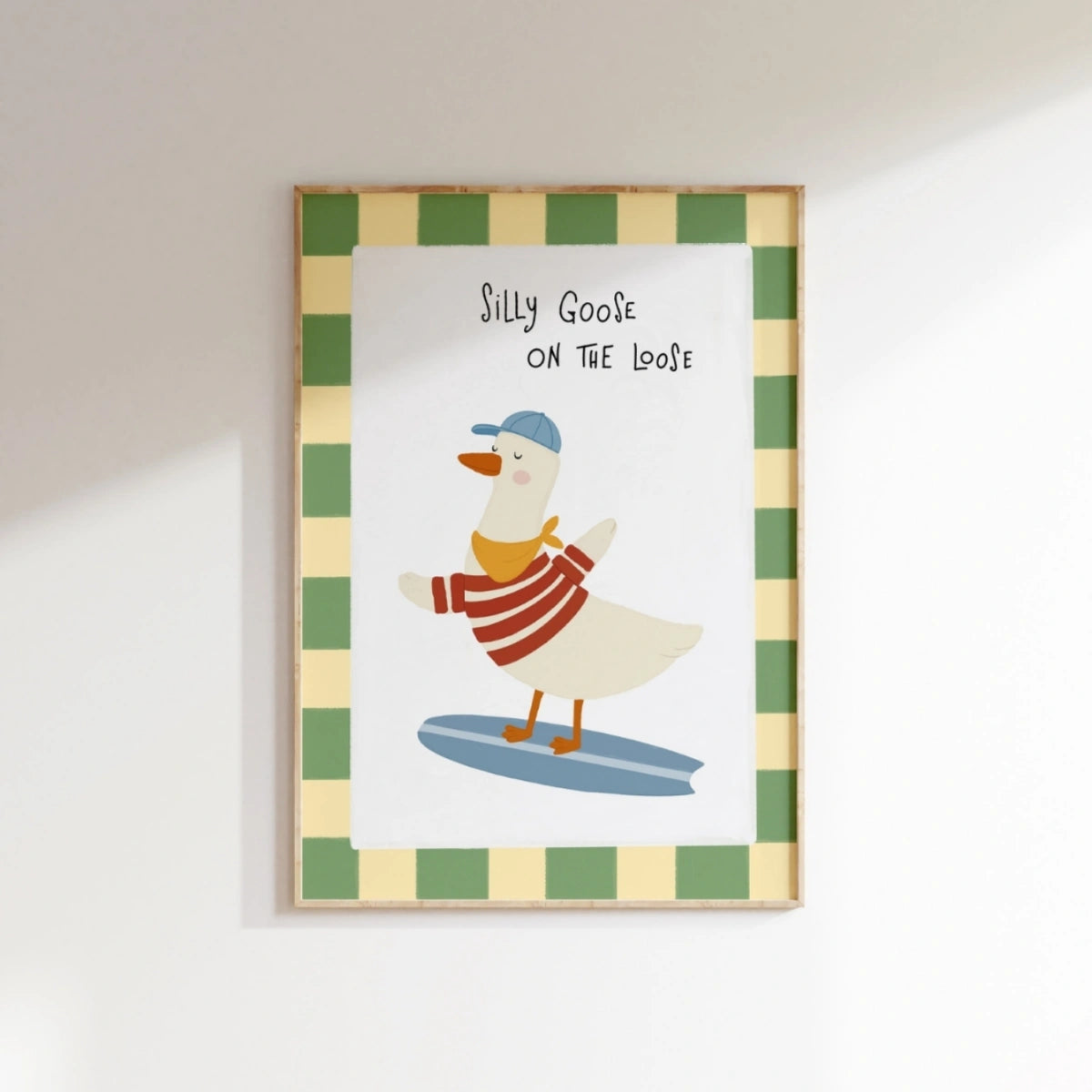 Whimsical Goose Print, Colorful Kids Decor