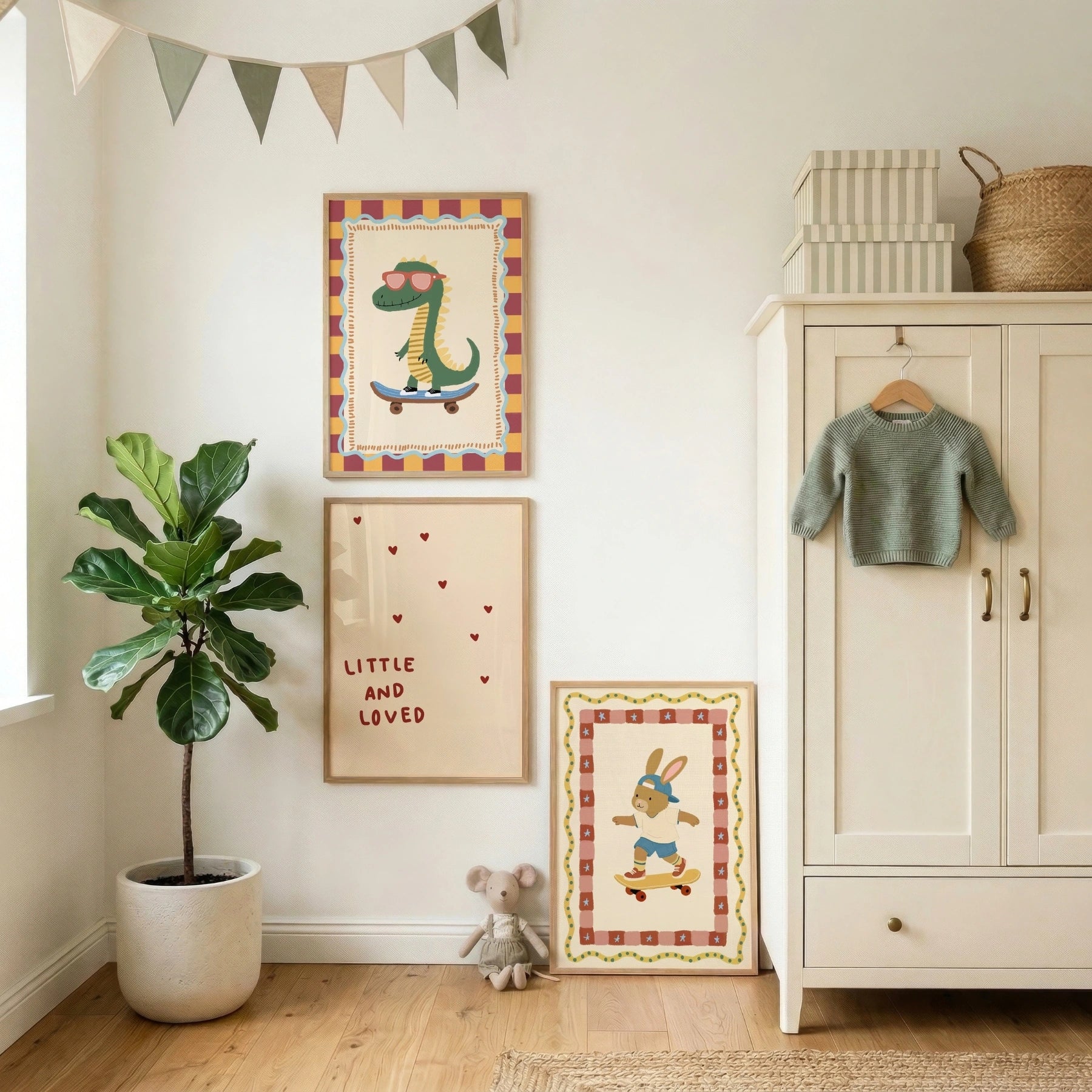 Set di 3 stampe da parete per cameretta e sala giochi bambini