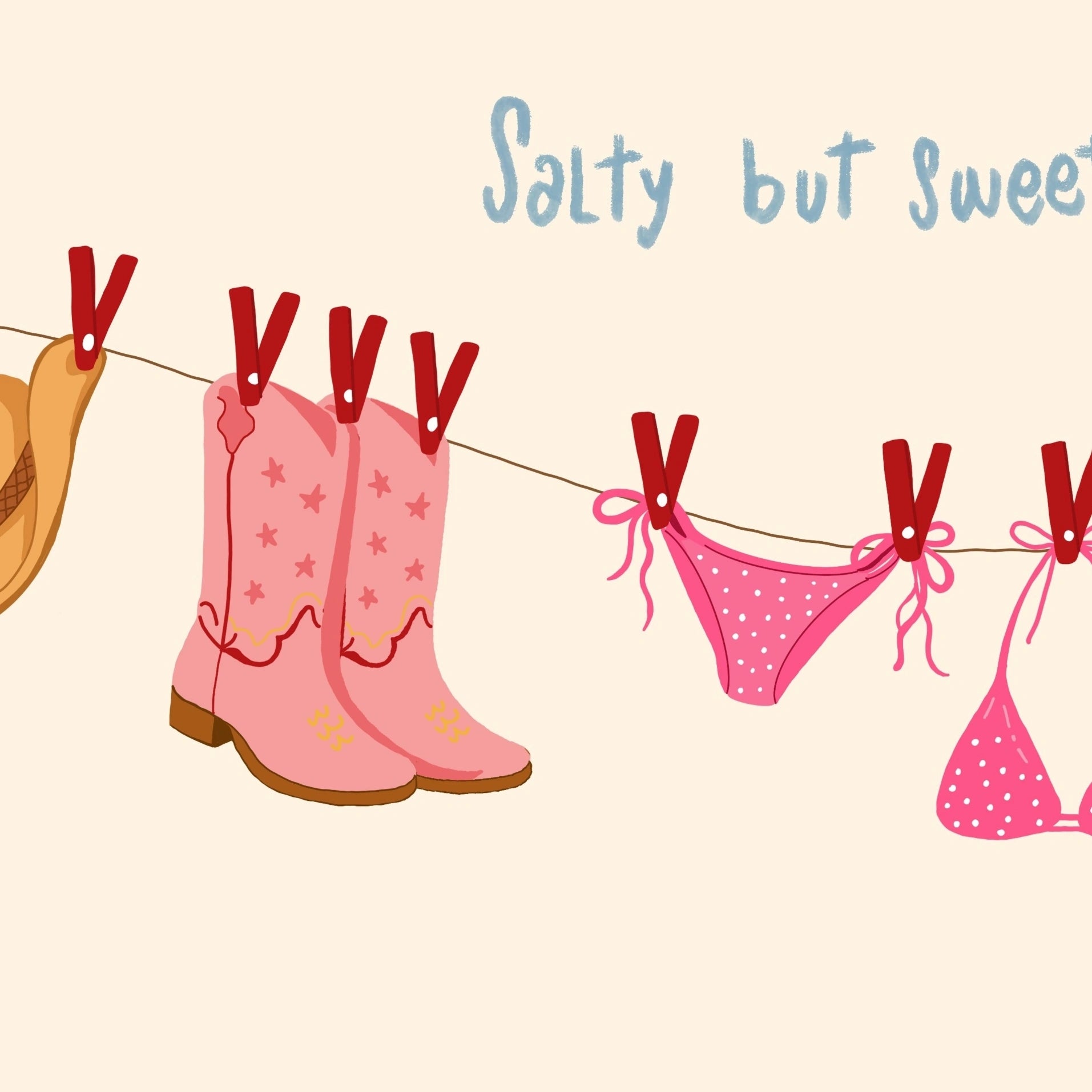 Décoration estivale de cowgirl côtière