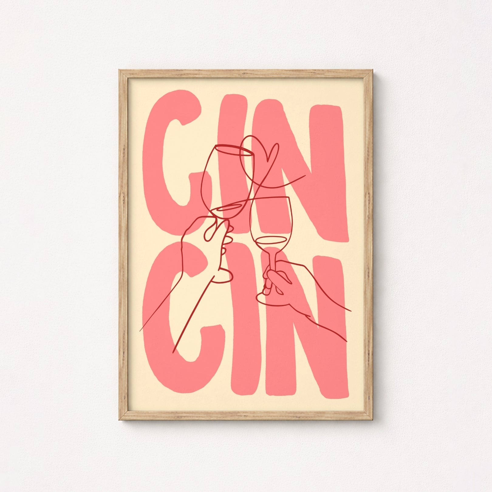 Cin Cin Wall Art – Modern Wine Cheers Print