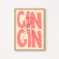 Cin Cin Wall Art – Modern Wine Cheers Print
