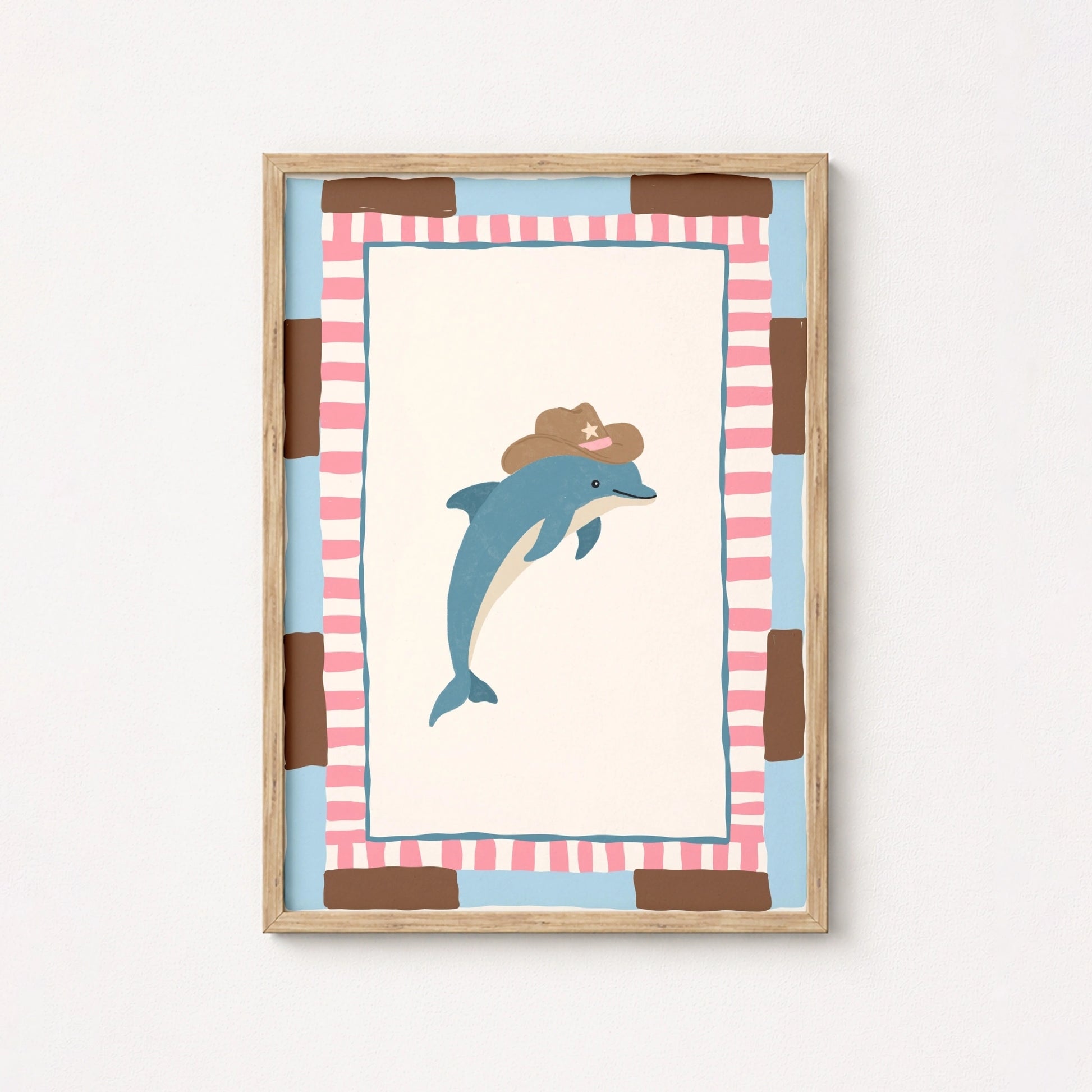 Arte murale di delfino cowboy