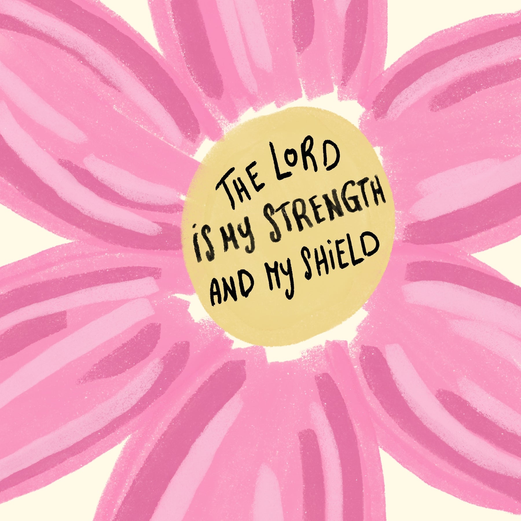 Stampa con citazione di fede floreale rosa