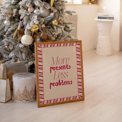 More Presents Less Problems – Preppy Candy Cane Decor