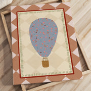 Blue Floral Hot Air Balloon – Nursery & Kids Canvas Wall Art