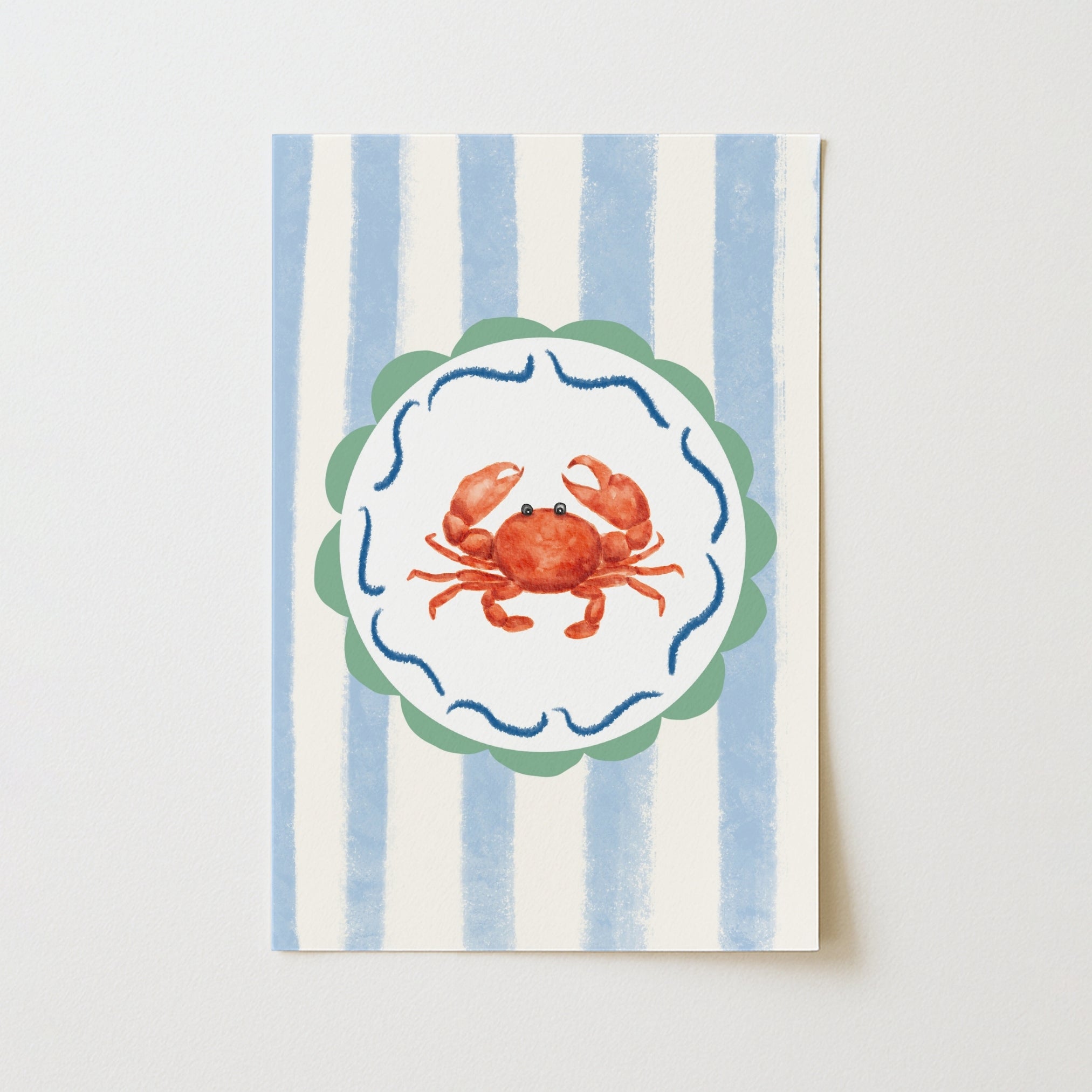 Crab Coastal Wall Art - Summer Beach Print