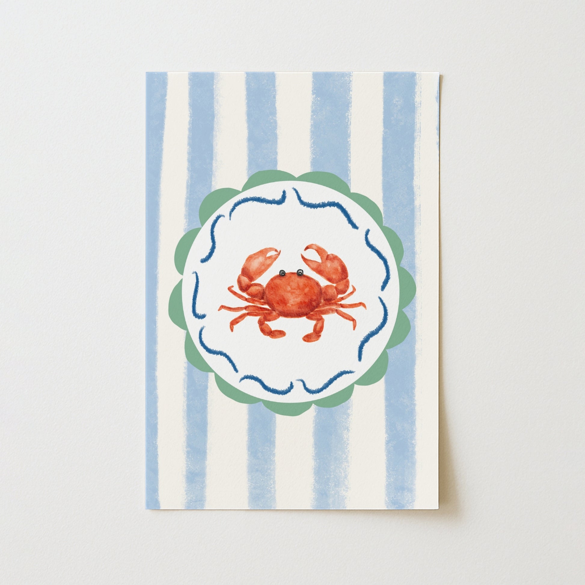 Crab Coastal Wall Art - Summer Beach Print