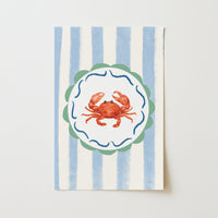 Crab Coastal Wall Art - Summer Beach Print