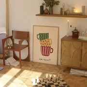 Colorful Retro Cup – Arte de pared para cocina