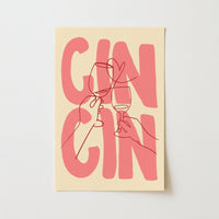 Cin Cin Wall Art – Modern Wine Cheers Print